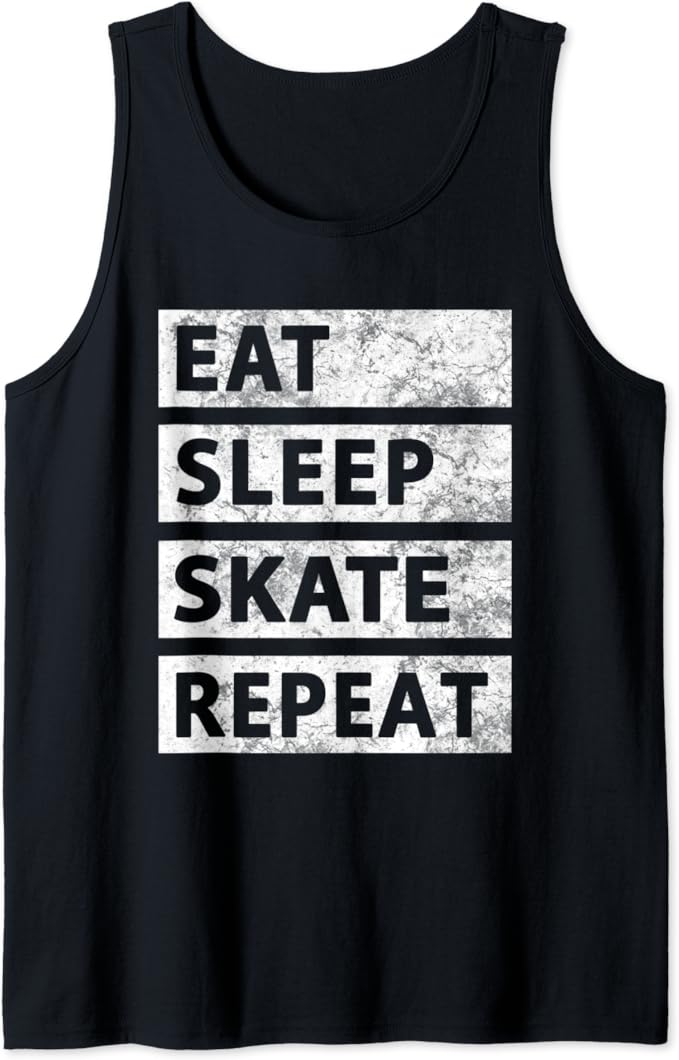 Skateboard Ice Skating Eat Sleep Skate Tank Top Amazon.co.uk Clothing